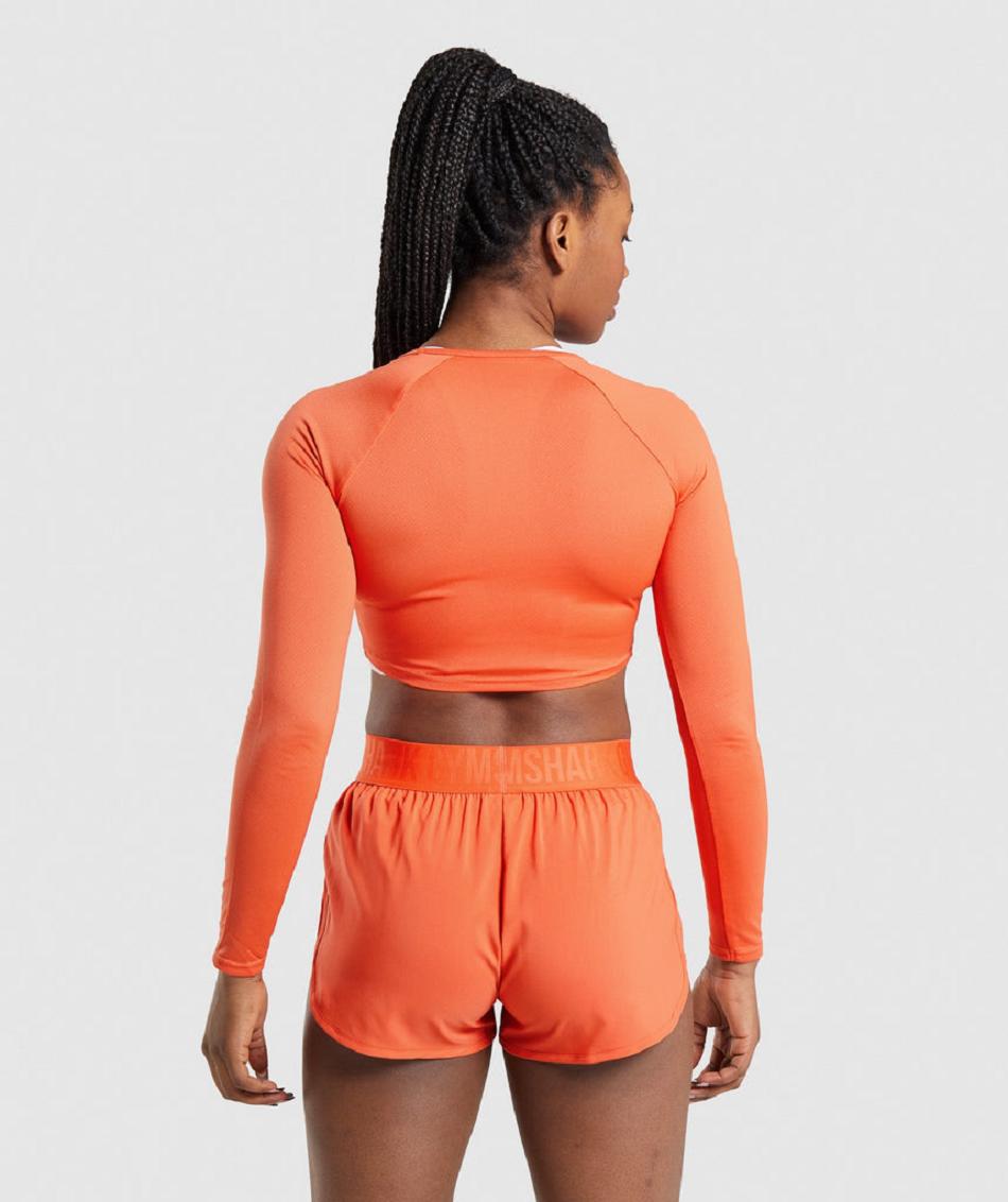 Corp Tops Gymshark Entrenamiento Long Sleeve Mujer Naranjas | CO 2532NWY